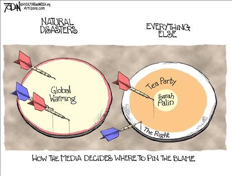 Sarah Palin media target - cartoon