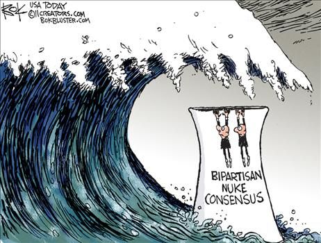 Political Nuclear Meltdown - cartoon