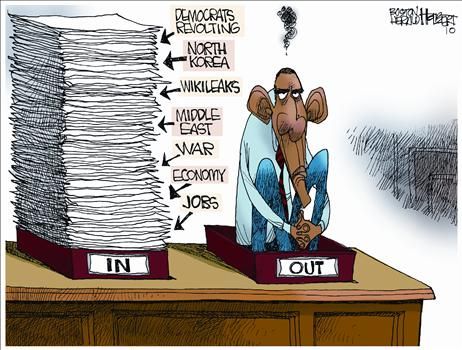 Obama desk - cartoon