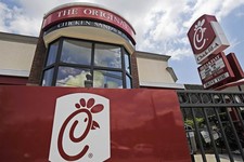  - 
              FILE - This Thursday, July 19, 2012 file photo shows a Chick-fil-A fast food restaurant in Atlanta. Earlier this month, Chick-fil-A set off a furor opposing same-sex unions. Other compa