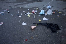  - 
              A mannequin's head, bottles and and other debris lie in the Madrid Arena venue car park Madrid, Thursday Nov. 1, 2012. Three women have been killed and two injured in a stampede during 