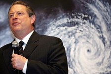  - 
              FILE - In this Monday, Jan. 15, 2007 file photo, former U.S. Vice President Al Gore speaks in front of a poster for his documentary film on global warming, "An Inconvenient Truth," duri