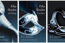  - 
              FILE- This file combo made of book cover images provided by Vintage Books shows the "Fifty Shades of Grey" trilogy by best-selling author E L James. On Monday, E L James' erotic trilogy