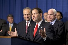  - 
              FILE – In this April 18, 2013, file photo Sen. Marco Rubio, R-Fla., speaks at a Capitol Hill news conference with the Senate's "Gang of Eight", the bipartisan team pushing an immigratio