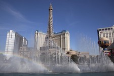 - 
              FILE - This March 20, 2012 file photo shows the Bellagio fountain spraying in sync with music during one of its afternoon shows in Las Vegas. MGM Resorts International reported an unexp
