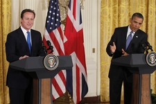  - 
              FILE – In this July 20, 2010, file photo President Barack Obama and British Prime Minister David Cameron, left, speak at a joint news conference in the East Room of the White House in W