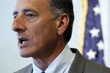  - 
              FILE - In this June 28, 2012 file photo, Gov. Peter Shumlin holds a news conference following the Supreme Court decision on the U.S. Affordable Health Care Act, in Montpelier, Vt. The V