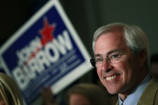  - 
              FILE - In this Nov. 6, 2012 file photo, Rep. John Barrow, D-Ga., stands with supporters as he waits to do a television interview at an election-night party in Augusta, Ga. Barrow and fo