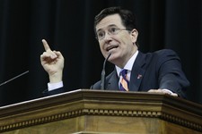  - 
              Stephen Colbert delivers the 2013 Valedictory Address during the University of Virginia's 2013 Valedictory Exercises at John Paul Jones Arena, Saturday, May 18, 2013, in Charlottesville