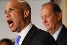  - 
              FILE - In this Saturday, June 8, 2013, file photo, Newark Mayor Cory Booker announces his plans to run for the U.S. Senate seat that opened with the death of Frank Lautenberg (D-N.J.) i