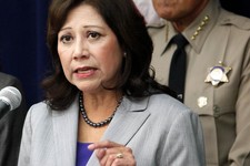  - 
              FILE - In this Nov. 16, 2012 file photo Labor Secretary Hilda Solis speaks in Los Angeles. This is what “Forward” looks like. Fast forward, even. President Barack Obama’s campaign sloga