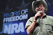  - 
              FILE - In this May 1, 2011 file photo, musician and gun rights activist Ted Nugent addresses a seminar at the National Rifle Association's convention in Pittsburgh. Rep. Steve Stockman 