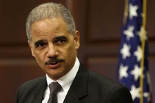  - 
              Attorney General Eric Holder speaks about strategy to mitigate the theft of U.S. trade secrets, Wednesday, Feb. 20, 2013, in the Eisenhower Executive Office Building on the White House 
