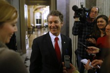  - 
              Sen. Rand Paul, R-Ky., leaves the floor of the Senate after his filibuster of the nomination of John Brennan to be CIA director on Capitol Hill in Washington, early Thursday, March 7, 2