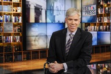  - 
              This Feb. 24, 2013 photo released by NBC News shows moderator David Gregory on the set of "Meet the Press," in Washington. The 42-year-old Gregory was named "Meet the Press" moderator i