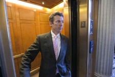  - 
              Sen. Rand Paul, R-Ky. is questioned by reporters in an elevator as he leaves a GOP policy meeting on Capitol Hill in Washington, Thursday, March 7, 2013. Call it Rand's Stand: a nearly 
