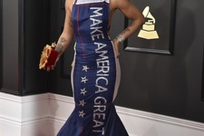 Singer Shows Up to Grammys in Make America Great Again Dress
