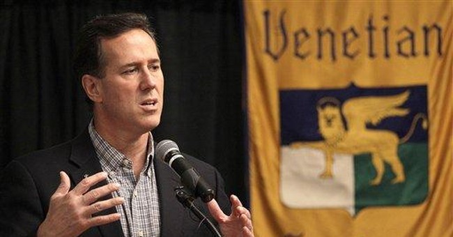 Santorum: Issue in this race is not the economy