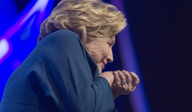 Hillary Clinton Dodges A Shoe