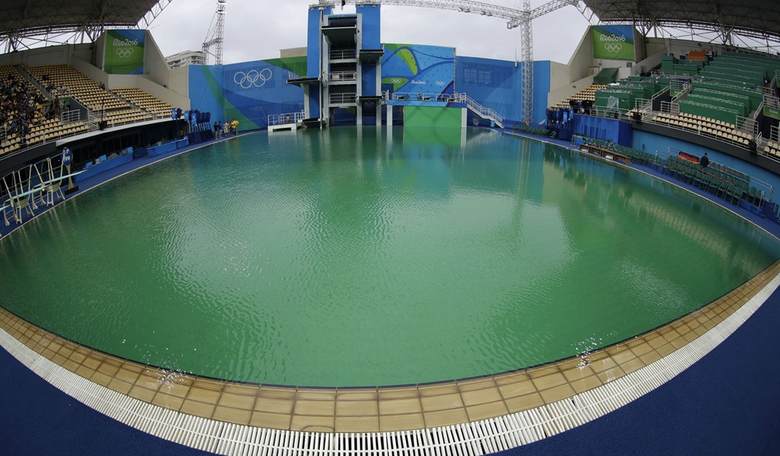 So, The Olympic Diving and Water Polo Pools Turned Green