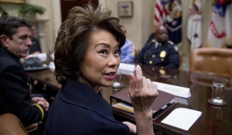 Watch: Transportation Secretary Elaine Chao Tells Protesters to Leave Her Husband Mitch McConnell Alone