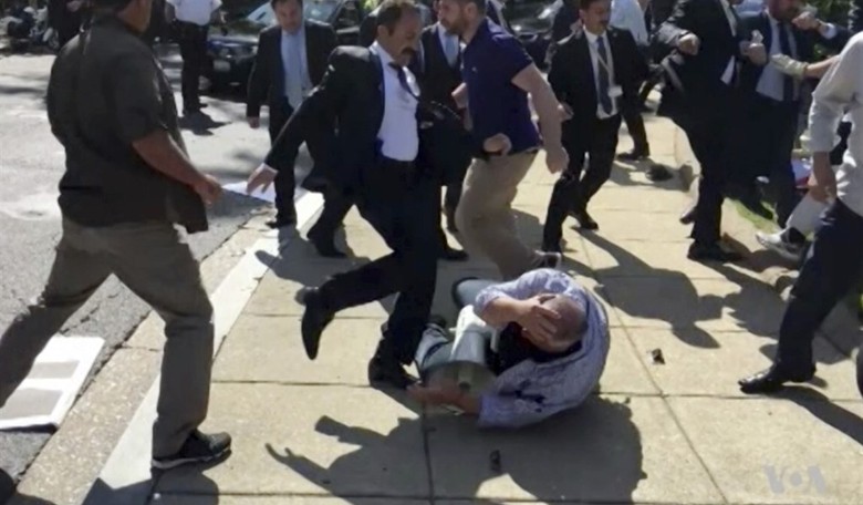 Turkish Guards in Erdogan’s Security Detail to Face Charges Over Attack on Protestors