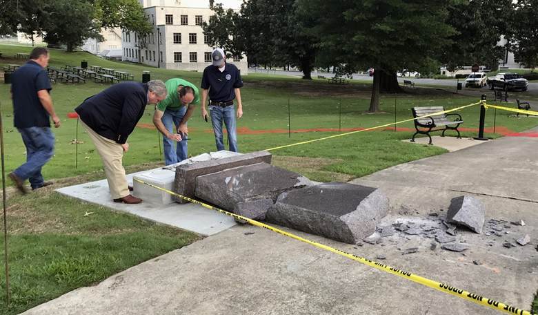 Hate Crime! Vile Thug Destroys Ten Commandments Monument