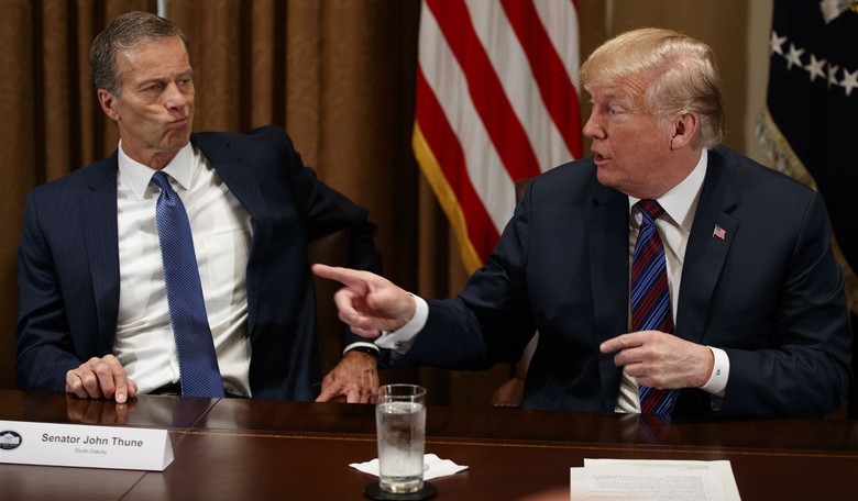Trump Puts Thune on the Ropes Over 'Nasty' Parliamentarian As SAVE America Act Showdown Explodes