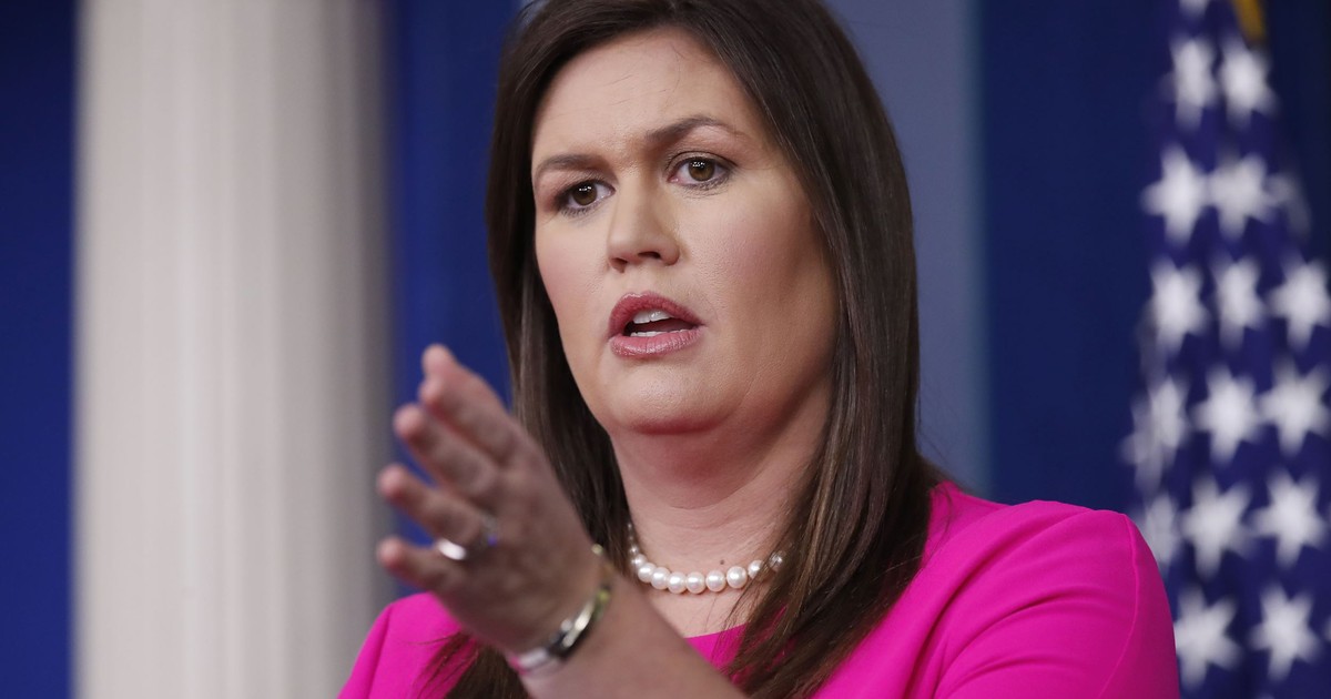 Watch: Former Press Sec Sarah Huckabee Sanders Stymies Media Over Trump Banning 'Fake News'