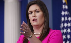 Watch: Former Press Sec Sarah Huckabee Sanders Stymies Media Over Trump Banning 'Fake News'