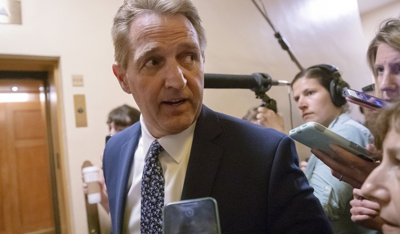 WATCH: Jeff Flake Mobbed By Screaming, Rabid Leftists After Saying He'll Vote For Kavanaugh 