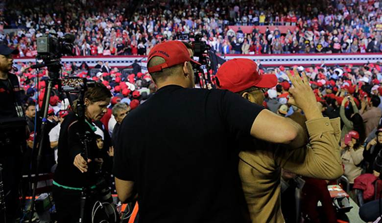 Man Attacks BBC Cameraman at Trump's El Paso Rally