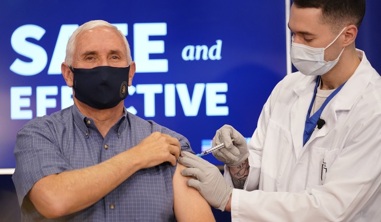 Vice President Pence Reacts After Getting Vaccinated in Televised Event