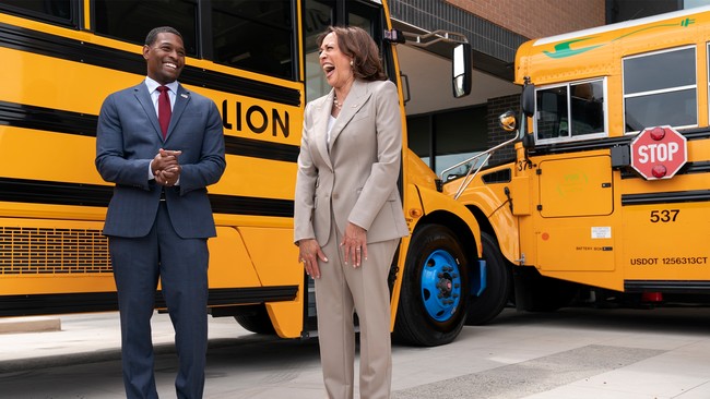 Kamala's Ride on the Bright Yellow Economic Short Bus