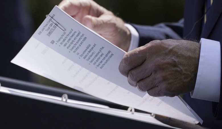 LA Times Responds After Biden Is Caught Using Cheat Sheet for Press Conference