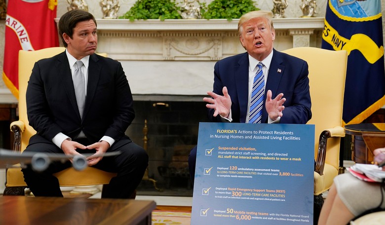 Trump Caught Misleading on DeSantis's Covid Record Once Again 