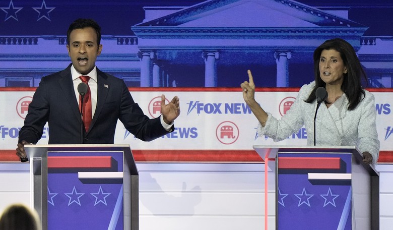 Republican Presidential Candidate Nikki Haley Scolds Fellow Republican Vivek Ramaswamy on Ukraine