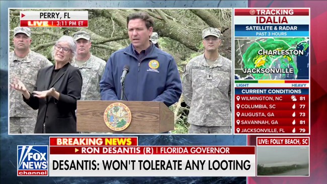 DeSantis Sends a Warning to Looters After Hurricane Idalia