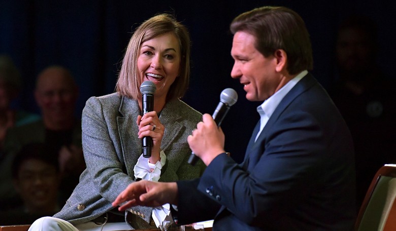 'It's a Different Day': Iowa Gov. Reynolds Reacts to New Trump Ad Disputing Her Endorsement of DeSantis