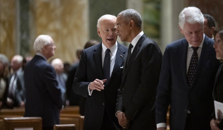 What Made Obama and Biden's Intense Conversation at at Ethel Kennedy's Funeral Memorable