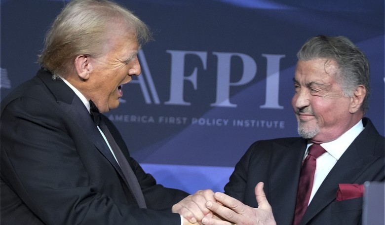 Sylvester Stallone Introduces a Triumphant Trump at America First Policy Institute Gala