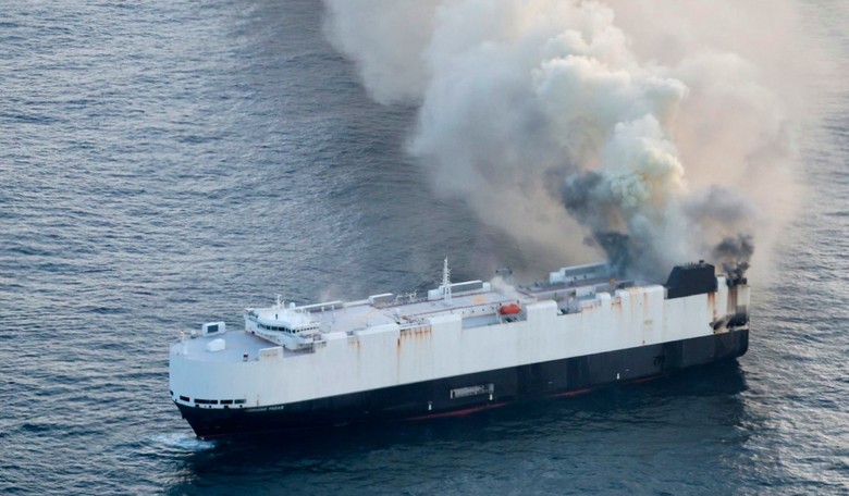 Ship From China Carrying EVs Ablaze and Abandoned, Off Alaskan Isles