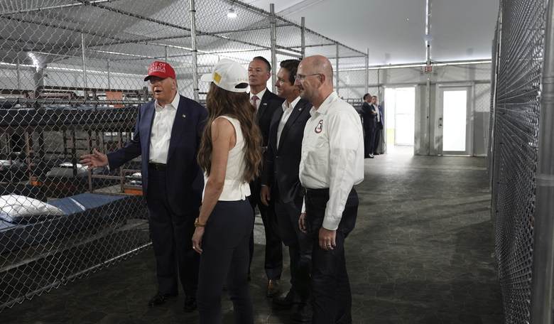 Trump, Noem Tour Alligator Alcatraz: 'Not a Place I Want to Go Hiking Anytime Soon'