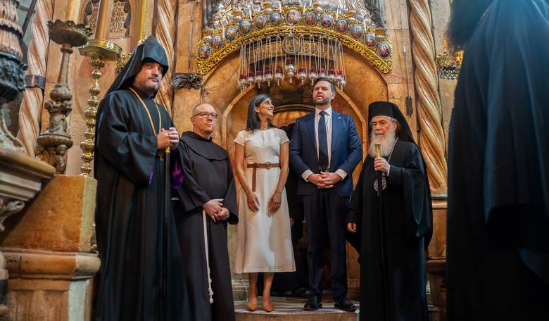 Vance Bridges Faith and Diplomacy: Visits Church of the Holy Sepulchre Amid Peace Talks in Israel