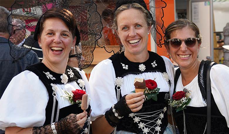After Mother Nature Turns Up the Heat,  Festival Yodelers Perform Inside Swiss Fountains