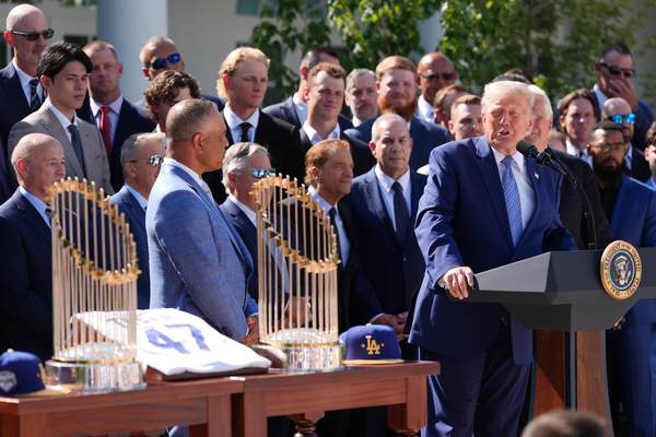 Trump Cracks Jokes, Reveals 'Little Bet' During Dodgers White House Visit