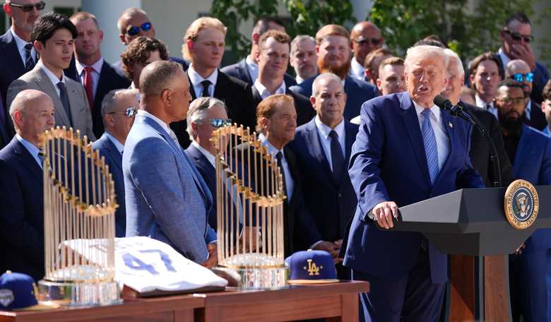 Trump Cracks Jokes, Reveals 'Little Bet' During Dodgers White House Visit