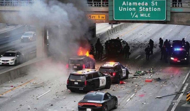 Anti-ICE Protester Who Threw Rocks at CHP Officers From an Overpass Gets His 'Find Out' Moment