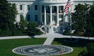 Marine One Lifts Off From Sleek New White House Helipad