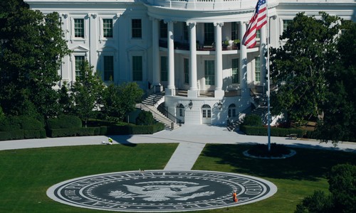 Marine One Lifts Off From Sleek New White House Helipad
